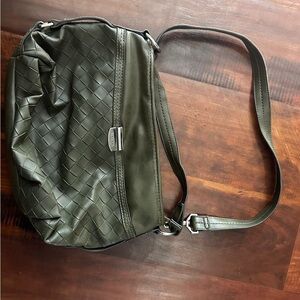 Rosetti Green Shoulder Bag with Adjustable Strap and Quilted Design